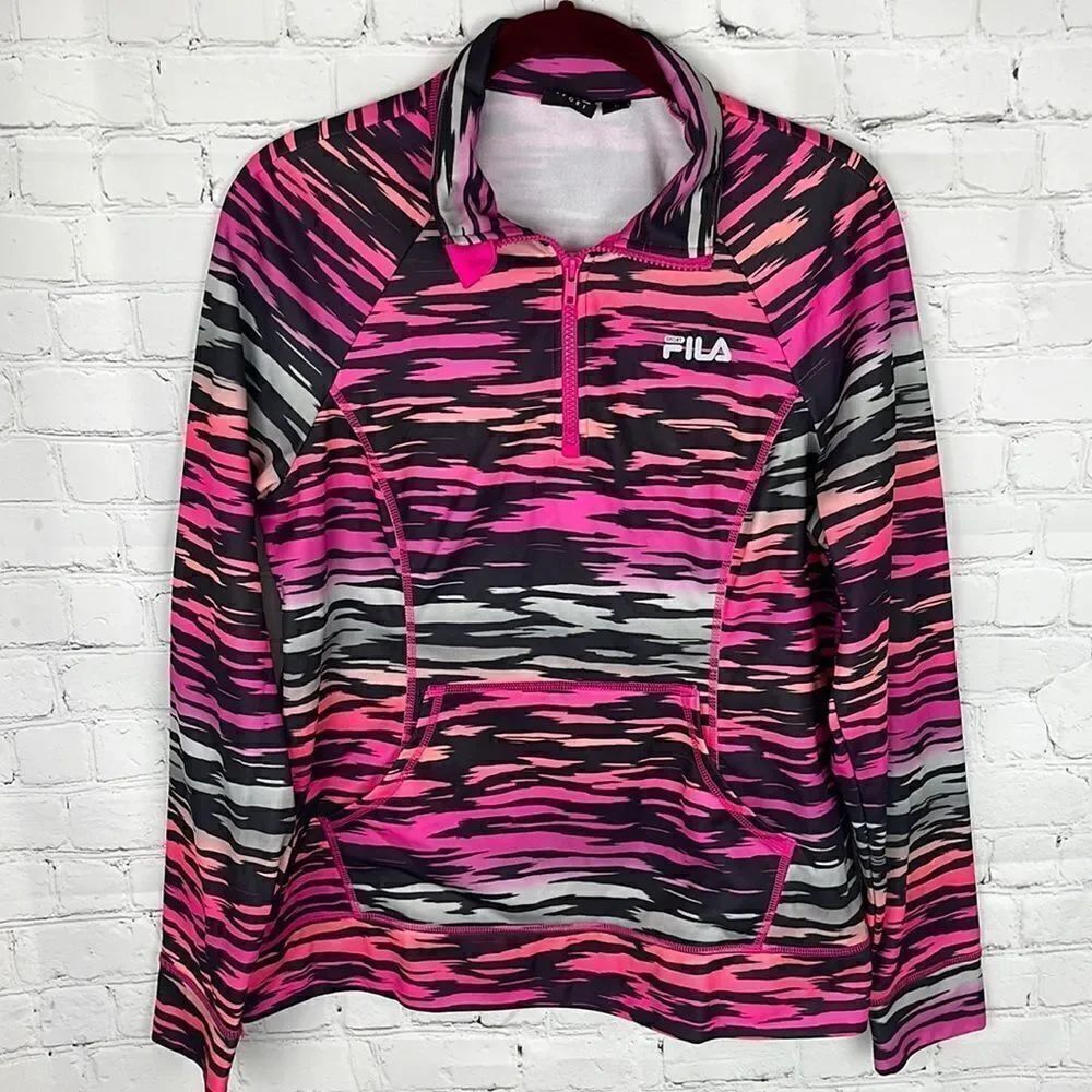 FILA Animal Print Pink Pullover Size Medium